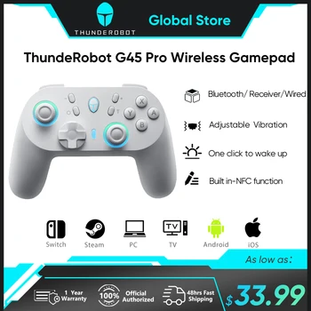 ThundeRobot G45 Pro Tri-mode Brezžični Gamepad Igralna Krmilnika Dvorani Učinek Vgrajen NFC za Preklop Windows PC PARE TV