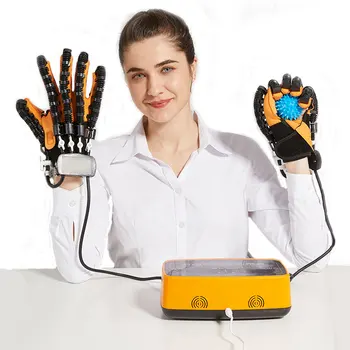 TJ-OM015 Obeh strani Električna Robot Rokavice Sinhroni Prst Rehabilitacijo Trener Vaja za Roko Hemiplegic Kap