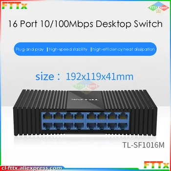 TP-Link mrežno Stikalo TL-SF1016M 16 Port 10/100Mbps Desktop Stikalo za Hitro Preklapljanje omrežnih Internet stikalo za Vsako LED označuje,
