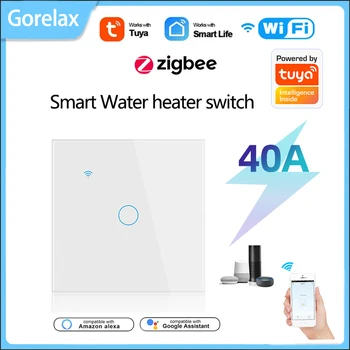Tuya Smart Življenje Wifi Zigbee 40A bojler Smart Stikalo za Brezžično Smart Home Daljinski upravljalnik Stensko Stikalo Prek Alexa googlova Domača stran