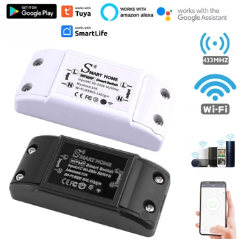 Tuya Wifi Smart Stikalo RF 433Mhz Brezžično Daljinsko upravljanje Časovnik Glasovni Nadzor Pametni Dom z Alexa Doma