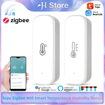 Tuya ZigBee Wifi Smart Temperature In Vlažnosti Tipalo Baterijsko ZigBee Smart Home Security Delo Z Alexa Googlova Domača Stran