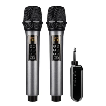 UHF Brezžični Mikrofon Profesionalni Ročni Karaoke Mikrofon Zvočnik za ponovno Polnjenje S Sprejemnikom Za Petja Studio Doma Stranka