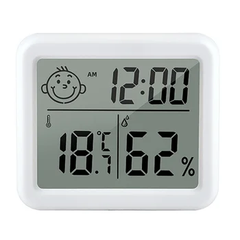 Ultra Tanek Digitalni Termometer Merilnik Samodejno Elektronsko Vlažnost Monitor Alarm Ura LCD Zaprtih Suhih Higrometer