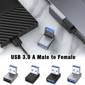 USB 3.0 Kota 90° Podaljšek Adapter Combo Moški Ženski Podaljšanje Priključek za Napajalnik Za Prenosni računalnik PC USB Polnilci Pretvornik