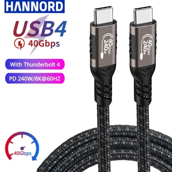 USB 4 Združljiv Thunderbolt 4 Kabel 40Gbps PD240W 5A 8K@60HZ Tip C Kabel usb SuperSpeed Prenos Podatkov Hitro Polnjenje Za M1 Macbook