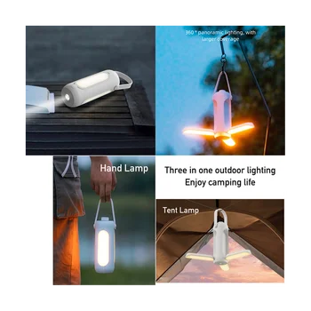 USB Prenosni Kamp Lahka, Zložljiva Kamp Svetilka Stepless Zatemnitev LED Lučka za Pohodništvo, Ribolov Zasilno Razsvetljavo