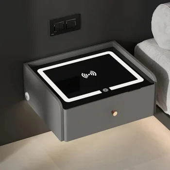 Ustvarjalne Smart Plavajoče nočni omarici z Brezžično Polnjenje, Sodobno nočno omarico z Bluetooth Zvočniki & USB Port