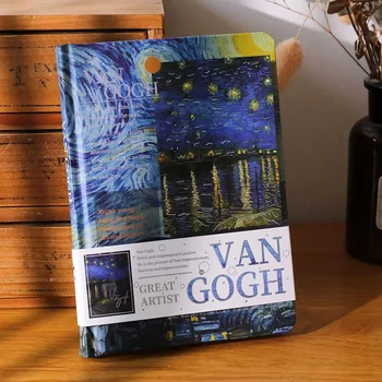 Van Gogh / Monet Oljna Slika Series Prenosnik Barvo Strani, Ilustracije, Trda Vezava Lepa Dnevnik Študent Beležnico