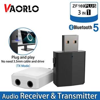 VAORLO Bluetooth 5.0 Avdio Sprejemnik Oddajnik 3 V 1 Stereo 3,5 MM in USB Bluetooth Adapter Za TV PC Komplet, Slušalke