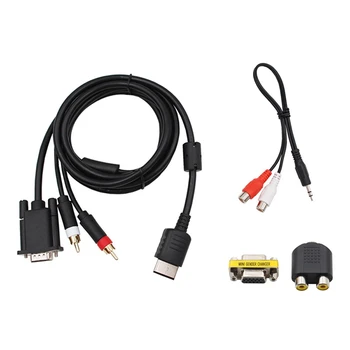 VGA Kabel Za Dreamcast High Definition + 3.5 Mm Do 2-Moški Adapter RCA