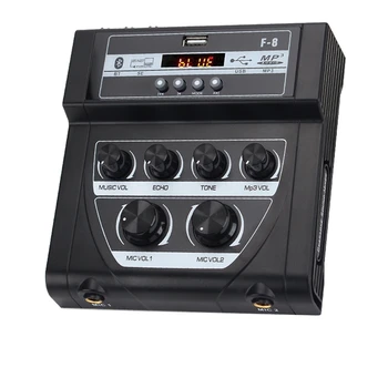 Vroče Mf8 Mini Karaoke Audio Mixer Prostem Mešalnik Dual Stereo Vhod za Mikrofon Ojačevalnik Z Bt Snemanje Učinek-EU Plug