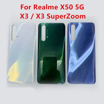 X 3 Stanovanja Za Realme X3 / X3 SuperZoom / X50 5G Stekla, Pokrov Baterije, Popravila Zamenjati Nazaj Vrata Telefon Zadnji Kovček + Logotip Lepilo