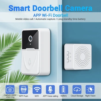 X3 Smart Video Zvonec Brezžični Wifi Video Home Spremljanje Night Vision Interkom Zvonec Podporo Za Mobilne Aplikacije Ogled