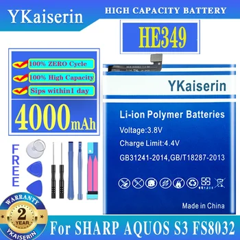 YKaiserin Baterije SHARP AQUOS S3 FS8032 4000 mah HE349 JE 349 Mobilnega Telefona Baterije S Številko za Sledenje