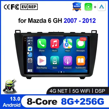 za Mazda 6 GH 2007 - 2012 Android 13 Auto Radio Avto Večpredstavnostna GPS Navigacijo Video Predvajalnik, Brezžični CarPlay Zaslon na Dotik DSP