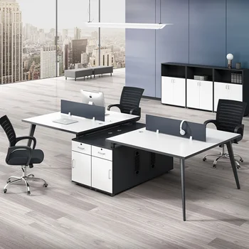 Zaslon računalnika desk minimalističen modern pisarniško pohištvo 4/6/štiri osebe, zaposlene pisarne stol kombinacija osebje, prostor