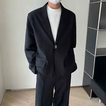 Črn Blazer Moški Prevelik Moda Socialne Mens Formalno Jakno korejski Svoboden Priložnostne Obleko, Jakno Mens Urad Formalno Jopič M-XL