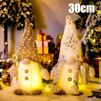 Žareče Gnome Božič Brezosebna Lutka 30 cm Drevo Okraski Noč Luči Božič Darilo Navidad 2024 Novo Leto Novedades Doma Dekor