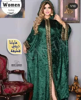 Ženske Eid Muslimanskih Abaya Hooded Dolgo Haljo Skromno Ramadana Jalabiya Celotno Dolžino Maroko Razrezana Abayas Dubaj Tam Kaftan Svoboden Priložnostne